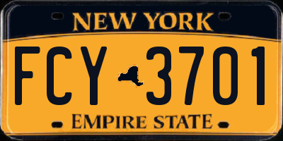 NY license plate FCY3701