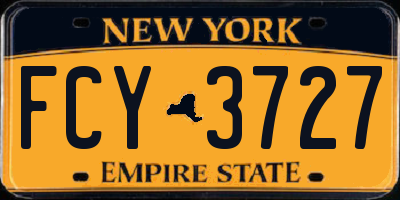 NY license plate FCY3727