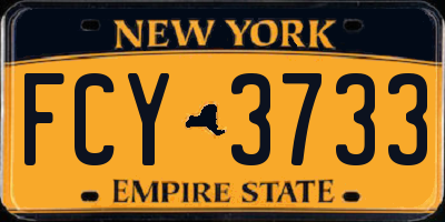NY license plate FCY3733