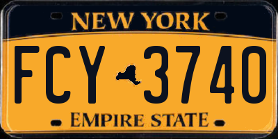 NY license plate FCY3740