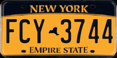 NY license plate FCY3744