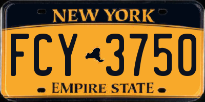 NY license plate FCY3750