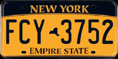 NY license plate FCY3752