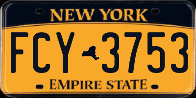 NY license plate FCY3753