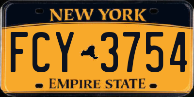 NY license plate FCY3754