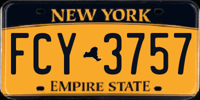 NY license plate FCY3757