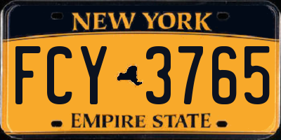 NY license plate FCY3765