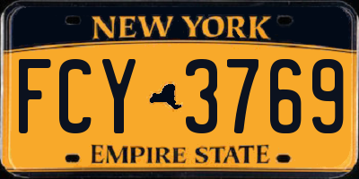 NY license plate FCY3769