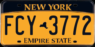 NY license plate FCY3772