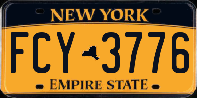 NY license plate FCY3776
