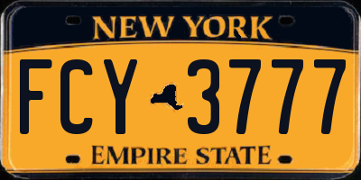 NY license plate FCY3777