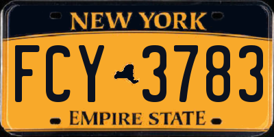 NY license plate FCY3783