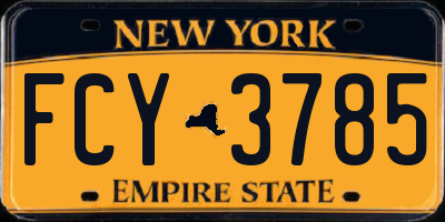 NY license plate FCY3785