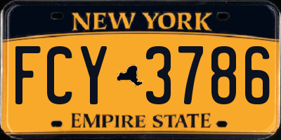 NY license plate FCY3786