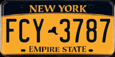 NY license plate FCY3787