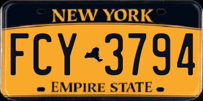 NY license plate FCY3794