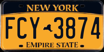 NY license plate FCY3874