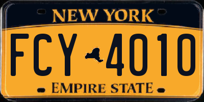 NY license plate FCY4010