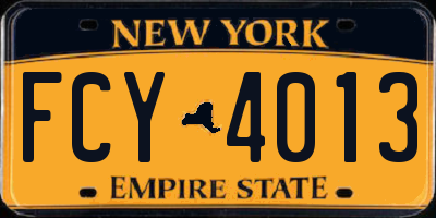 NY license plate FCY4013
