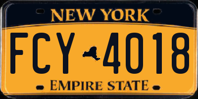 NY license plate FCY4018