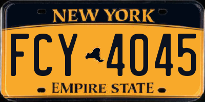 NY license plate FCY4045