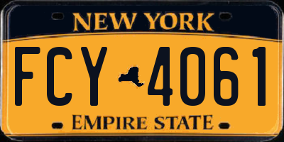 NY license plate FCY4061