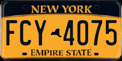 NY license plate FCY4075