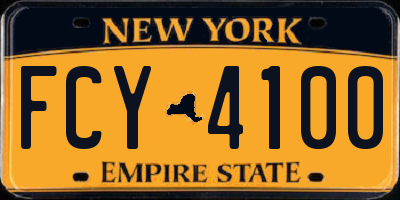 NY license plate FCY4100