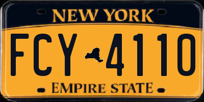 NY license plate FCY4110