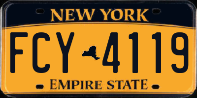 NY license plate FCY4119
