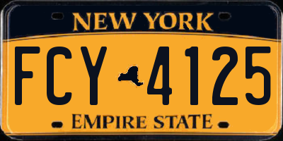 NY license plate FCY4125