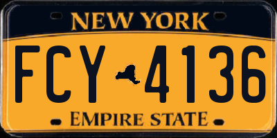 NY license plate FCY4136