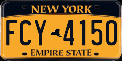 NY license plate FCY4150