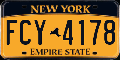 NY license plate FCY4178