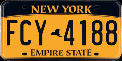NY license plate FCY4188