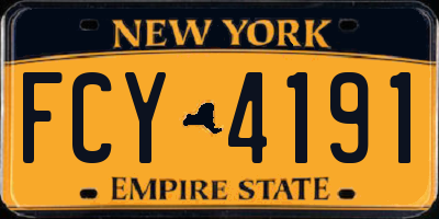 NY license plate FCY4191