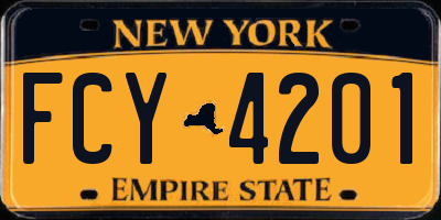 NY license plate FCY4201