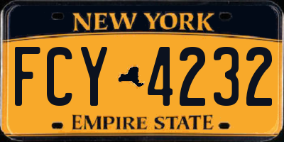NY license plate FCY4232