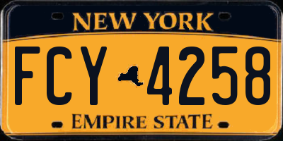 NY license plate FCY4258