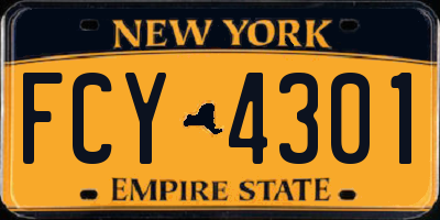 NY license plate FCY4301