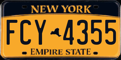 NY license plate FCY4355