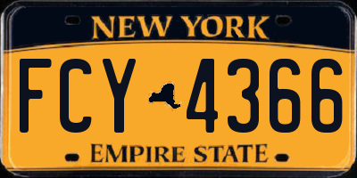 NY license plate FCY4366