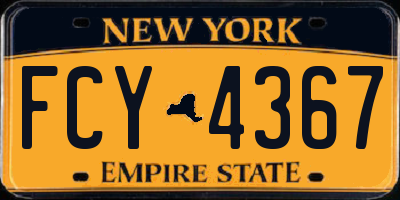 NY license plate FCY4367