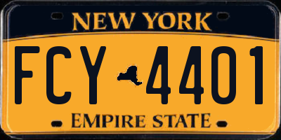 NY license plate FCY4401