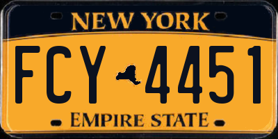 NY license plate FCY4451