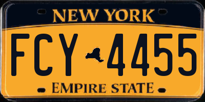 NY license plate FCY4455