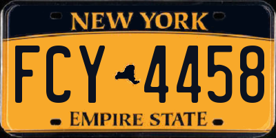 NY license plate FCY4458