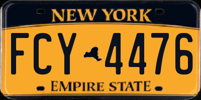 NY license plate FCY4476