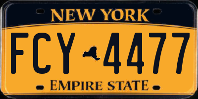 NY license plate FCY4477