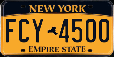 NY license plate FCY4500